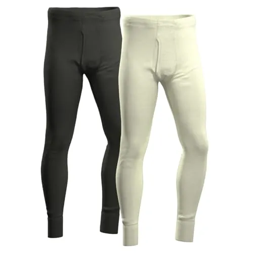 HERMKO 40550 Herren Lange Unterhose aus Merinowolle/Tencel, Größe:D 8 = EU XXL, Farbe:Natur