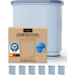 Comedes Wasserfilter 6er Set für Philips & Saeco - Wasserfilter für Philips 3100, 4000, 5000 und Saeco Modelle. Kombiniert natürliche Aktivkohle mit Ionentauschern für reines Wasser und optimale Wasserhärte.