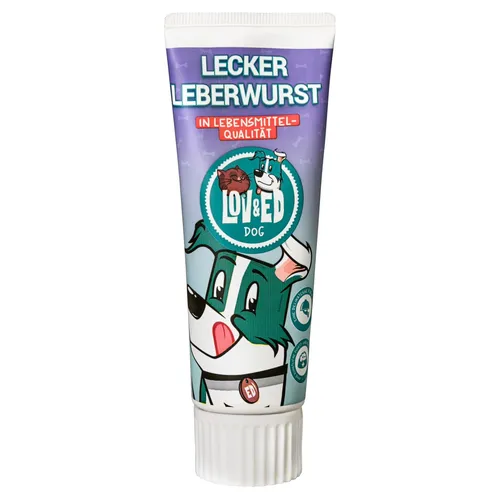 Lov&Ed Lecker Leberwurst für Hunde, 75g Lebensmittelqualität Belohnung Leckerli