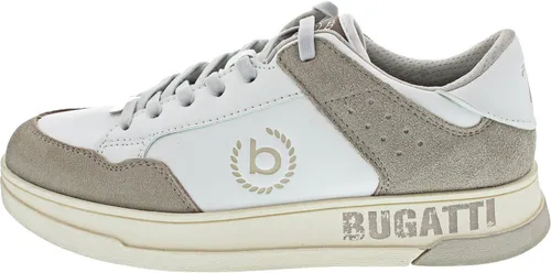 bugatti Herren Schnürer Weiß Größe 42 - Herren-Schnürhalbschuhe mit herausnehmbarer Decksohle und anpassungsfähiger Memoryfoam-Einlage für optimalen Komfort und rutschhemmende Laufsohle.