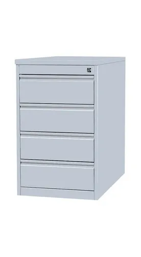 Steelboxx Fächerschrank Lüllmann® Standcontainer, Frontgriffleiste, Holzdekortop, 4 Schubladen (1-St) erforderlich