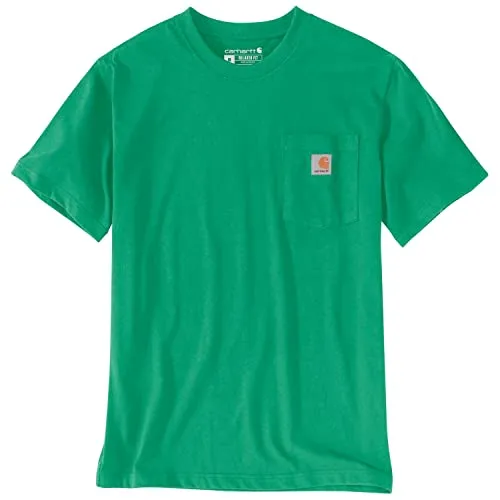 Carhartt Herren Relaxed Fit Heavyweight Short-Sleeve Pocket T-Shirt, Farbe: Malachite, Größe: S