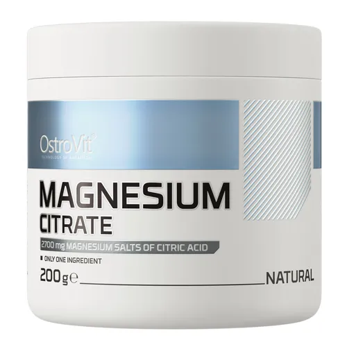 OstroVit Supreme Pure Magnesium Citrate 200 g - Hochwertiges Nahrungsergänzungsmittel mit Magnesiumcitrat, ideal zur Unterstützung der sportlichen Leistungsfähigkeit und Regeneration. Praktische 200 g Verpackung für den täglichen Bedarf.