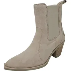 Apple of Eden Stiefelette Beige in Taupe - Größe 36 - Elegante Stiefelette in taupe mit 5,5 cm Trichterabsatz, aus hochwertigem Leder gefertigt. Ideal für modische Auftritte und bequem im Alltag.