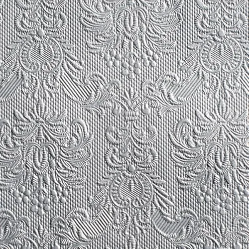 Ambiente - Cocktail Servietten - Elegance - geprägt - 25x25cm - 15 Stück - verschiedenen Farben (Silber - 4938)