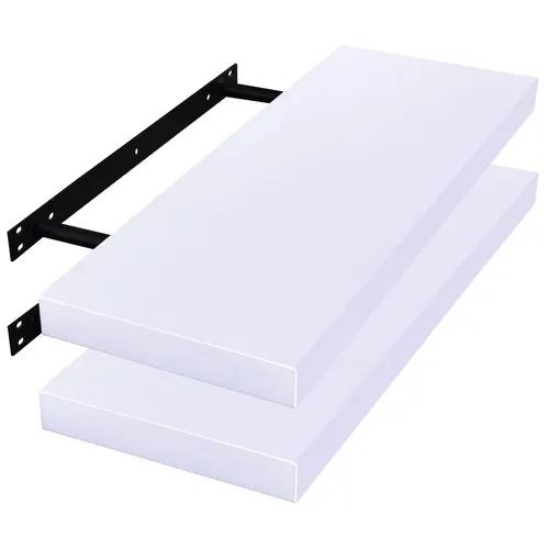 Bücherregal Wandregal Hängeregal MDF Regal DVD 25cm weiß RG9365ws-2 2 x