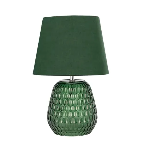Pauleen Tischleuchte Crystal Velours, E14, Grün, Glas, Samt in grün von Pauleen