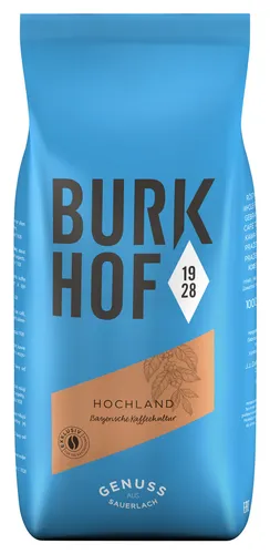 Kaffee GENUSSRÖSTUNG Hochland von Burkhof, 1000g Bohnen
