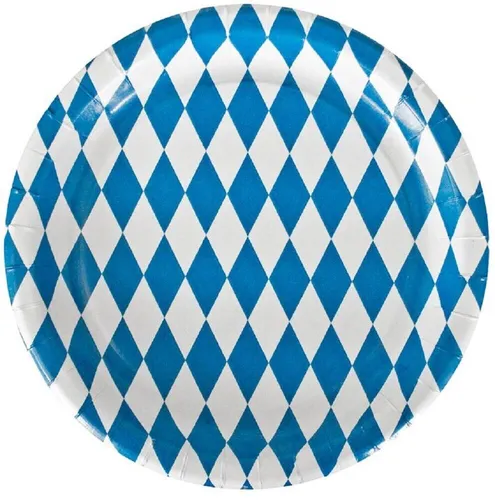Oktoberfest Deko Pappteller 10 Stück 23 cm - Einwegteller bayrische Deko - Party