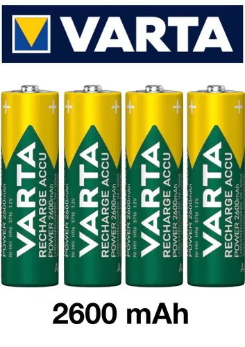 4x Varta AA 2600mAh 5716 Mignon Power Akkus Accus aufladbare Batterien  MHD 2033