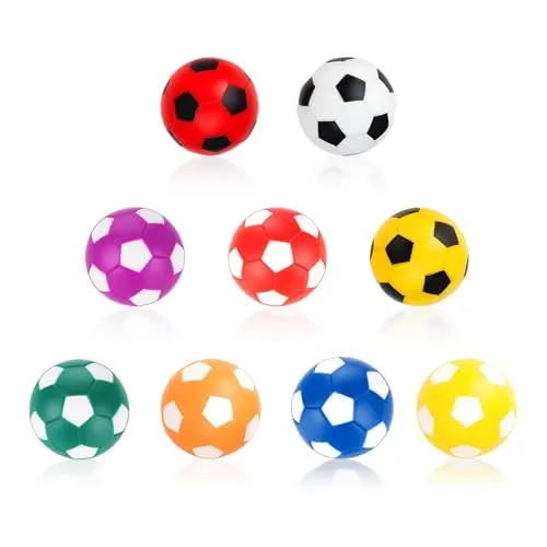 Vnierxful 9 PCS Tischfußball Kickerbälle Set, Tischfussball bälle Ersatzbälle, 36mm Mini Tischkicker bälle Fußballspiel für Erwachsene, Bunt