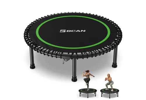 BCAN Fitnesstrampolin 102cm - Klappbar und Leise - Entdecken Sie das kompakte Fitnesstrampolin für maximal 204 kg. Ideal für gelenkschonendes Training und platzsparend klappbar. Perfekt für Fitnessliebhaber ab 14 Jahren!