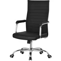 ML-Design Bürostuhl Schwarz Höhenverstellbar Kunstleder/Stahlgestell