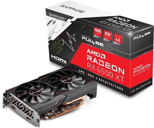 Radeon RX 6500 XT - 8GB GDDR6 Grafikkarte - Grafikkarten mit 8 GB GDDR6 RAM, ideal für Gaming und kreative Anwendungen, unterstützt PCIe 4.0 für maximale Leistung.