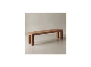 Sitzbank im Landhaus-Stil aus massivem Akazienholz - Sitzbank aus massivem Akazienholz, handgefertigt und belastbar bis 200 kg. Ideal für Flur, Diele oder Esszimmer. Zeitloses Design in Beige, Maße 160x35x45 cm.