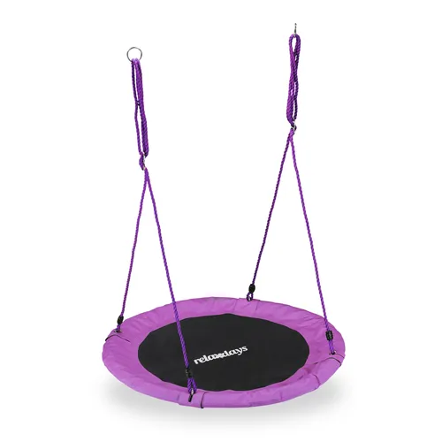 Verstellbare Nestschaukel 90 cm - Tellerschaukel für 100 kg - Schaukel für Kinder und Erwachsene, verstellbar und ideal für Garten oder Spielplatz. Genießen Sie entspannte Stunden im Freien!