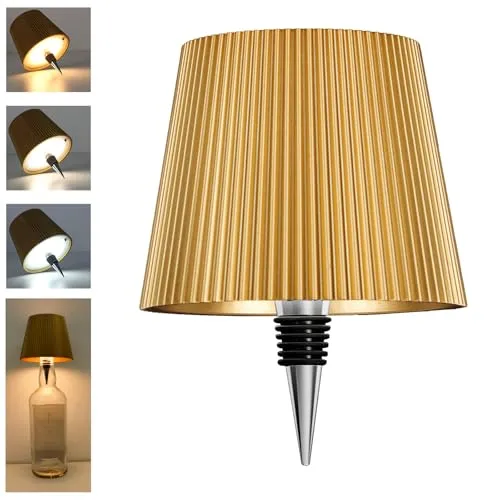 Dekorative Goldene LED-Lampe, USB-C-aufladbar, Kabellos