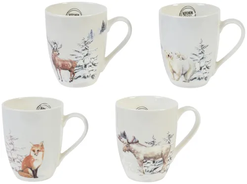 Kaemingk Becher Porzellan - Thermobehälter aus hochwertigem Porzellan, ideal für heiße und kalte Getränke, mit stilvollem Design für jeden Anlass.