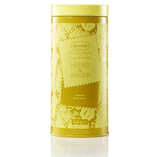 Ronnefeldt Tea Couture Herbs & Ginger, 100g loser Tee - Tees - Harmonische Kräutermischung mit würziger Ingwernote, ideal für entspannte Genussmomente und innere Wärme an kalten Tagen.