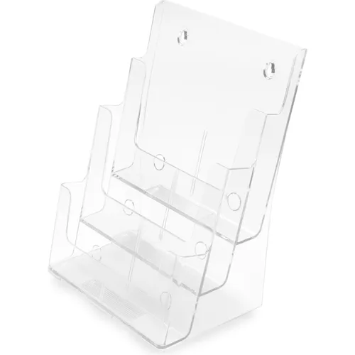 deflecto Prospekthalter 1-10x, DIN A4 hoch, 3 Fächer - Praktischer Prospekthalter für DIN A4, glasklar und stabil, ideal für Büros oder Messen. Bietet Platz für mehrere Flyer und sorgt für Ordnung.