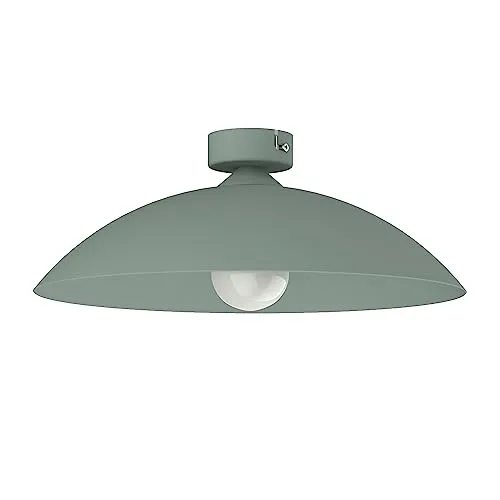 L+ Deckenleuchte aus Metall, Kuppelform, Durchmesser 40 cm, Farbe Mattgrün, Made in Italy