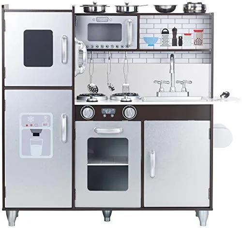 Playtastic Kinderküche: Premium Holzspielküche mit Zubehör