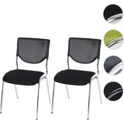 2er-Set Besucherstuhl T401, Konferenzstuhl stapelbar - Bürostühle mit ergonomischer Rückenlehne und atmungsaktivem Stoffbezug für hohen Sitzkomfort. Ideal für lange Konferenzen und platzsparend stapelbar.