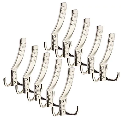 SOTECH 10 x Garderobenhaken Jasmin Kleiderhaken Mantelhaken Wandhaken Edelstahloptik matt (groß)
