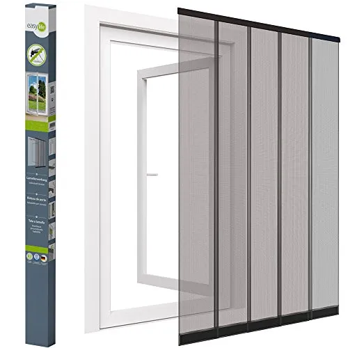 Fliegengitter-Türvorhang – Anthrazit 125 x 240 cm - Fliegengitter für Türen bis 120 x 240 cm, bietet effektiven Insektenschutz und sorgt für frische Luft ohne lästige Fliegen.