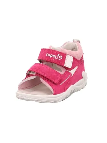 Superfit Mädchen Flow Sandale in Pink Rosa 5500, 21 EU Weit - Sandalen für Mädchen mit anatomischer Form für gesunde Entwicklung, chromfreiem Lederfutter und zwei Klettverschlüssen für optimale Passform und Halt.