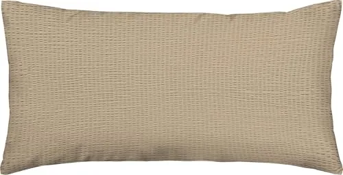 Erwin Müller Kissenbezug, Kissenhülle Edel-Seersucker Uni Serie Wertingen - für die warme Jahreszeit, temperaturausgleichend, pflegeleicht, mit Reißverschluss - Taupe Größe 40x80 cm