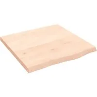 vidaXL Tischplatte 60x60 cm aus massivem Eichenholz - Zubehör für Möbel: Hochwertige, unbehandelte Eichenholz-Tischplatte, handgefertigt mit Naturkante, ideal zur individuellen Gestaltung und Auffrischung von Tischen.