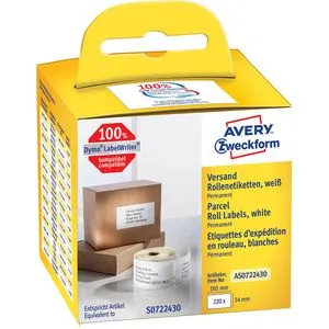 Zweckform Dymo-Etiketten für Dymo 99014, weiß, 54 x 101mm, 220 Versand-Etiketten, 1 Rolle