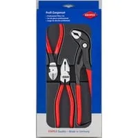 Knipex Zangenset 00 20 10, Kraftpaket mit 3 Zangen - Zangen-Set aus Spezial-Werkzeugstahl, inklusive Hightech-Wasserpumpenzange, Kombizange und Seitenschneider – ideal für präzise Arbeiten und höchste Effizienz.