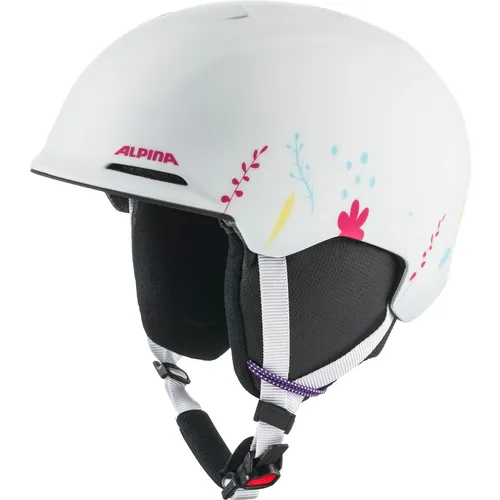 Alpina Kids Brix Jr Helm white-graphic matt 51-55 - Ski- & Snowboardhelme, sicherer und stylischer Schutz für Kinder mit optimaler Passform und Belüftung.