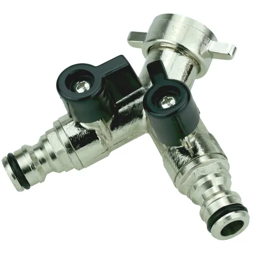 Verteiler 2-Wege mit Absperrhähnen Anschluß 3/4