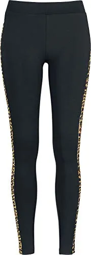Urban Classics Damen Ladies Side Striped Pattern Leggings Leggings,, per pack Mehrfarbig (blk/leo 01722), W(Herstellergröße: XS)