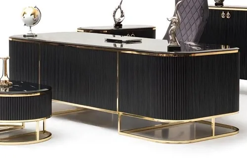 Hochwertiger Schreibtisch für modernes Arbeitszimmer - Robuster Arbeitstisch aus Holzfurnier, 260 x 100 x 78 cm, ideal für Jugendliche und Erwachsene, mit modernem Design und 2 Jahren Herstellergarantie.