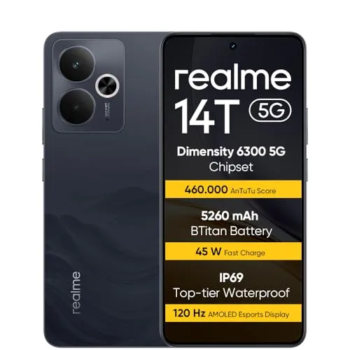 Realme 14T 5G DS 8/256GB Obsidian Black Smartphone