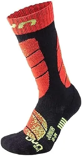 UYN Jungen Ski Kinder Socke, schwarz (Black/Red), 35-38 EU von UYN