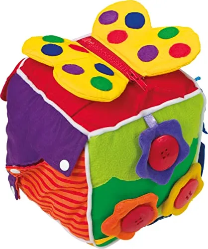 small foot Baby „Würfel“, weich gefüttert mit verschiedenen Verschlussfunktionen zum Entdecken, 5515