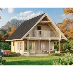 Fjordholz Ferien- und Freizeit Holzhaus Modell Bern 90 - Massives Holzhaus Modell Bern 90 aus nordischer Fichte mit stabilen 90 mm Wandbohlen. Ideal für Freizeit und Ferien, inklusive hochwertiger Fenster und Türen. Individuelle Anpassungen möglich. Perfekt für entspannte Stunden im Grünen!