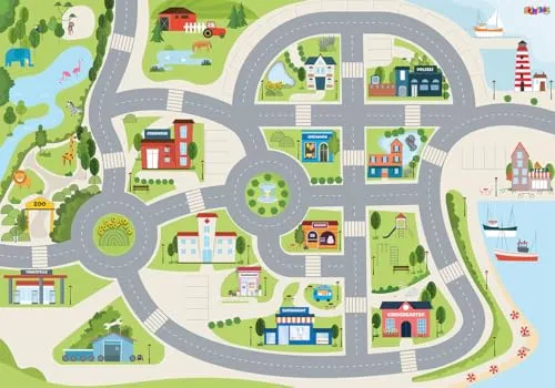 SkippiDoo Kinderteppich Cute City von SkippiDoo