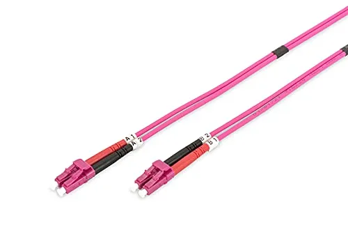 DIGITUS DK-2533-07-4 – Glasfaserkabel OM4 – 7 m – LC zu LC – Duplex LWL Kabel – 1/10/40/100 Gbit/s – MM Multimode Glasfaser LAN Kabel – Fasertyp: 50/125 µ – Violett (Violet)
