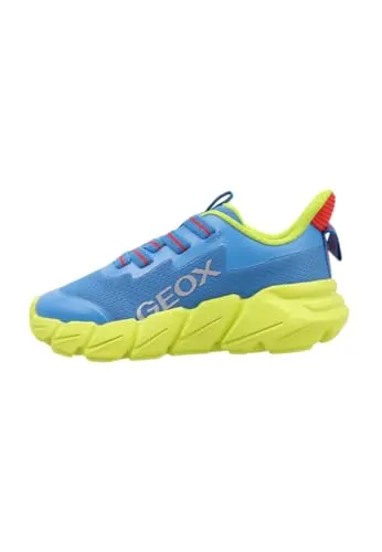 Geox J FLEXYPER Fast Boy Sneaker, Royal/Lime, 35 EU - Sneaker mit elastischen Schnürsenkeln für schnelles Anziehen und individueller Passform, ideal für aktive Jungen.