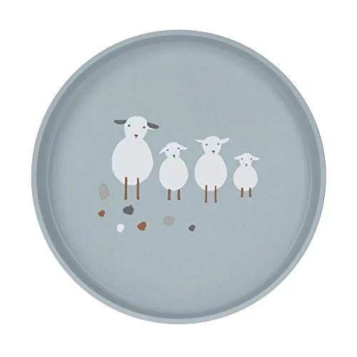 LÄSSIG Kinder Teller ohne Melamin, BPA-frei, für Spülmaschine und Mikrowelle/Plate Tiny Farmer Sheep