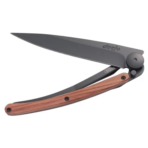 deejo Leichtgewichtsmesser Black 37g Rosewood Taschenmesser, Mehrfarbig, One Size