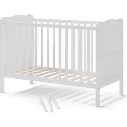 VitaliSpa® Babybett Tobi, 60x120 cm, Weiß - Kombinierbares Gitterbett, umbaubar als Juniorbett, ideal ab Geburt, aus hochwertigem Kiefernholz und MDF für Sicherheit und Langlebigkeit.