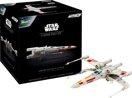 REVELL GmbH Co.KG Adventskalender X-Wing Fighter - Beige, 24-tägiger easy-click Bausatz für kreativen Modellbau, kein Kleben oder Bemalen nötig