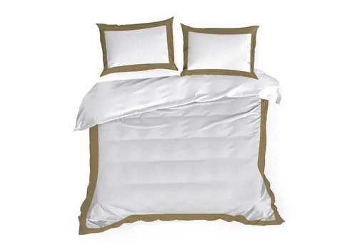 Eurofirany Bettwäsche LAURA ELIZA – Elegante Satin-Bettwäsche mit Zierkante - Zweifarbige Satin-Bettwäsche aus Baumwollsatin, weich und pflegeleicht. Mit dekorativer Kante – wahlweise glatte Biese oder romantische Rüsche – für stilvolle Akzente im Schlafzimmer.
